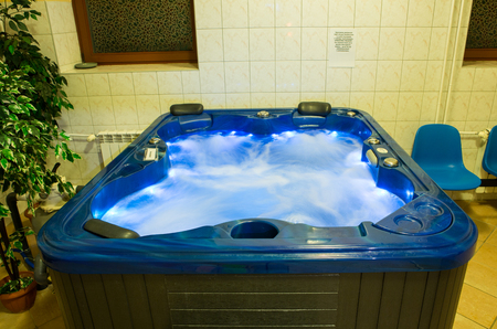 WISLA, POLAND - OCTOBER 23, 2105: Hydromassage  bathtub for color therapy at  the rehabilitation center for the disabled in Wisla. Polandのeditorial素材