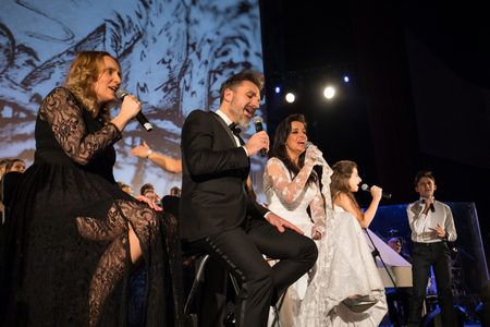 Cracow, Poland - December 8, 2017: The premiere of the Multimedia Christmas Oratory - to Bethlehem performed by the Filharmonia Futura and Choir Fermata. Cracow. Polandのeditorial素材