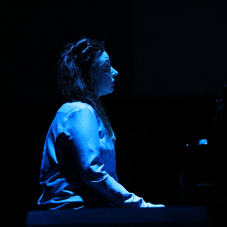 Gorlice, Poland - July15 2017: Katarzyna Borek live at International Multimedia Presentation - Ambient Festival . Gorlice. PolandAmbient is an annual event that presents ambitious electronic music. The concept of the event is to present what is happeningのeditorial素材