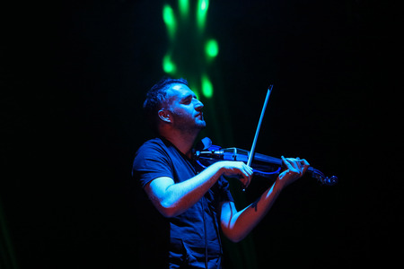 Gorlice, Poland - July 14 2017: Backspace live at International Multimedia Presentation - Ambient Festival . Gorlice. PolandAmbient is an annual event that presents ambitious electronic music. The concept of the event is to present what is happening in tのeditorial素材