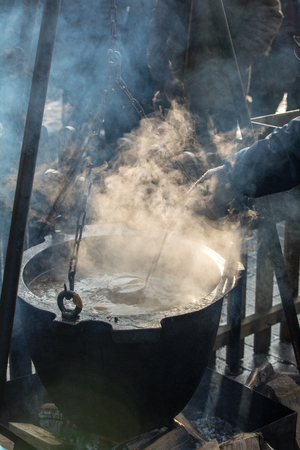 Warm food for the poor and homelessの写真素材