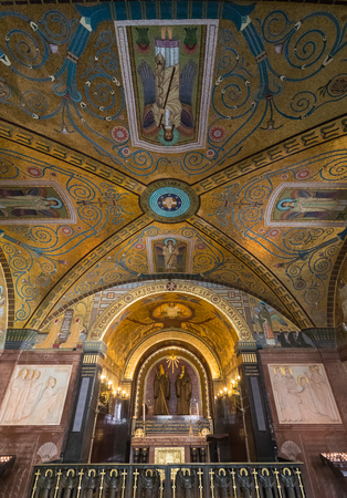 Monte Cassino, Italy - June 17, 2017: Crypt Inside the Basilica Cathedral at Monte Cassino Abbey. Italyのeditorial素材