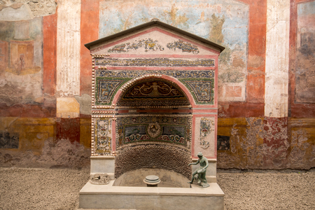 Interior of the buildings of Pompeii, destroyed by the volcano Vesuvius. Italy. のeditorial素材