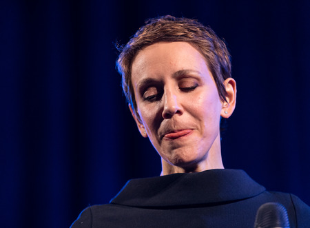 Cracow, Poland - April 26, 2018 : The performance of the American jazz vocalist Stacey Kent with her accompanying quartet on the Kijow. Centre stage in Krakow, Poland. It is a concert in the cycle - The World of Great Music organized by the Cracovia Musicのeditorial素材