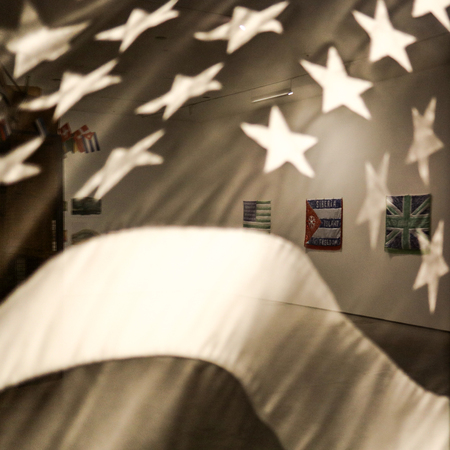 Cracow, Poland - May 8, 2018: Exibition Motherland in Art at Mocak in Krakow. Robert Longo - Hard Timesのeditorial素材