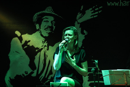 Cracow, Poland - June 26, 2018: Ida Zalewska Trio performs live at the Summer Jazz Festival in Krakow, is the 23rd edition of the festival, which will host over 150 concerts and will perform over 500 jazz musiciansのeditorial素材