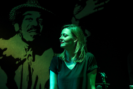 Cracow, Poland - June 26, 2018: Ida Zalewska Trio performs live at the Summer Jazz Festival in Krakow, is the 23rd edition of the festival, which will host over 150 concerts and will perform over 500 jazz musiciansのeditorial素材