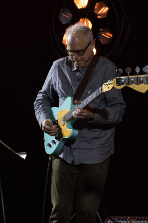 Cracow, Poland - June 28, 2018: Charles Lloyd & The Marvels and Bill Frisell live on stage of Kijow.Centre at the Summer Jazz Festival in Krakow. Polandのeditorial素材