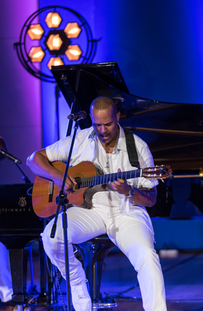 Cracow, Poland - July 8, 2018: Take 6 live on stage of Auditorium Maximum UJ at the Summer Jazz Festival in Krakow. Polandのeditorial素材