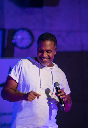 Cracow, Poland - July 8, 2018: Take 6 live on stage of Auditorium Maximum UJ at the Summer Jazz Festival in Krakow. Polandのeditorial素材