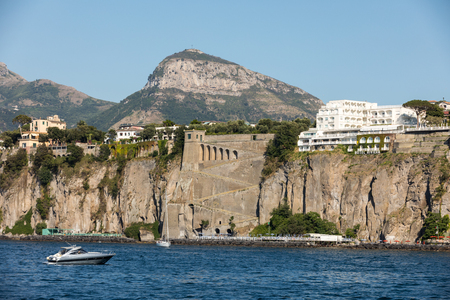 Town of Sorrento as seen from the water, Campania, Italyのeditorial素材
