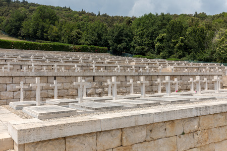 Montecassino, Italy - June 17, 2017: Polish War Cemetery at Monte Cassino - a necropolis of Polish...