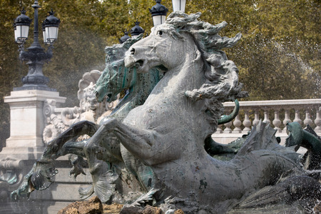 Esplanade des Quinconces, fontain of the Monument aux Girondins in Bordeaux. Franceのeditorial素材