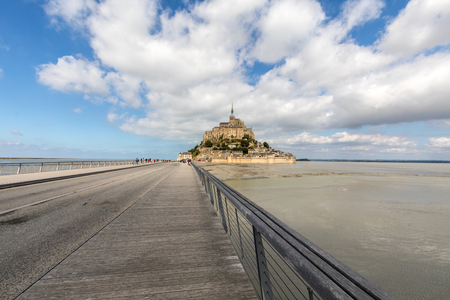 Le Mont-Saint-Michel, France - September 13, 2018: Mont-Saint-Michel, island with the famous abbey, Normandy, Franceのeditorial素材
