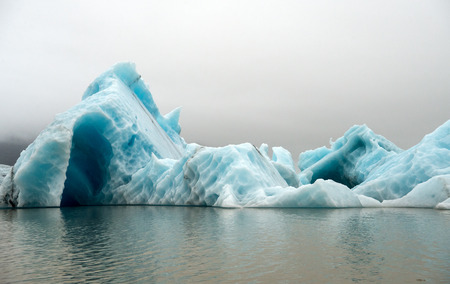 Icebergs in Jokulsarlon beautiful glacial lagoon in Iceland. Jokulsarlon is a famous travel destination in Vatnajokull National Park,  Iceland,の写真素材