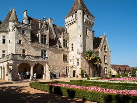Milandes, France - September 4, 2018: Chateau des Milandes, a castle  in the Dordogne, from the forties to the sixties of the twentieth century belonged to Josephine Baker. Aquitaine, Franceのeditorial素材