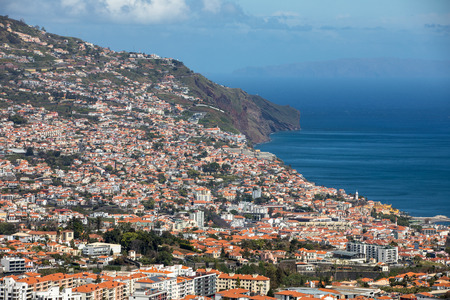 Panoramic view of Funchal on Madeira Island. Portugalの写真素材