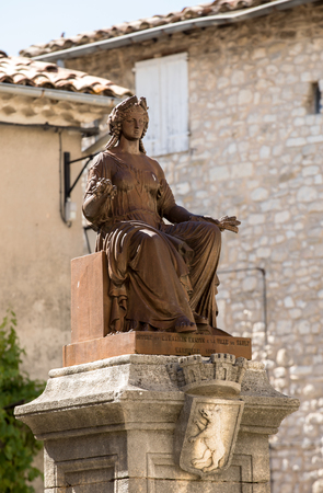 Bronze statue of miss Liberty on the Sault fountain. Provence, Frnaceの写真素材