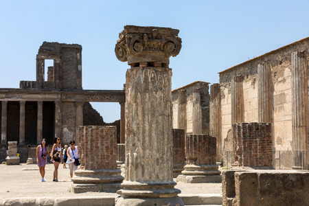 Pompeii, Italy - June 15, 2017: Ancient city of Pompeii, Italy. Roman town destroyed by Vesuvius volcano.のeditorial素材