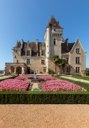 Milandes, France - September 4, 2018: Chateau des Milandes, a castle  in the Dordogne, from the forties to the sixties of the twentieth century belonged to Josephine Baker. Aquitaine, Franceのeditorial素材
