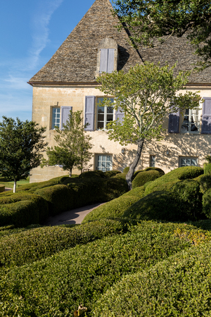 Dordogne, France - September 3, 2018:  Topiary in the gardens of the Jardins de Marqueyssac in the Dordogne region of Franceのeditorial素材