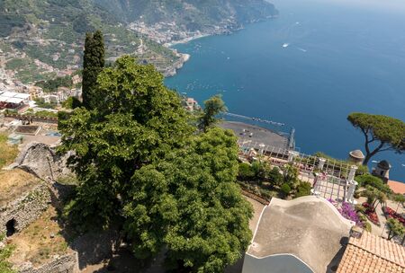 View over Gulf of Salerno from Ravello, Campania, Italyの写真素材