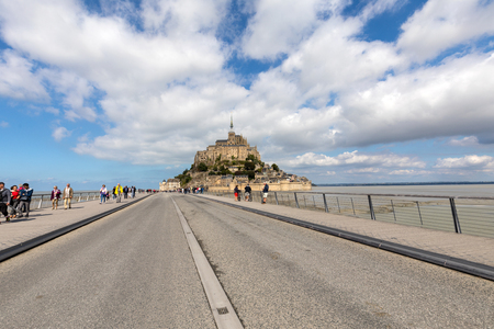 Le Mont-Saint-Michel, France - September 13, 2018: Mont-Saint-Michel, island with the famous abbey, Normandy, Franceのeditorial素材