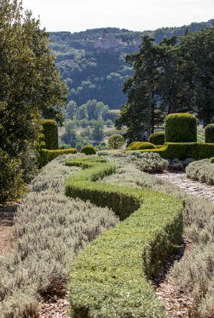 the gardens of the Jardins de Marqueyssac in the Dordogne region of Franceのeditorial素材