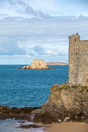 View Of Fort Du Petit Be in St Malo. Brittany, Franceのeditorial素材