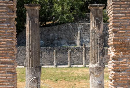 Ancient city of Pompeii, Italy. Roman town destroyed by Vesuvius volcano.