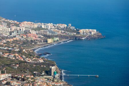 View down from Cabo Girao on Madeira Island, Portugal, the highest cliff in Europeの写真素材