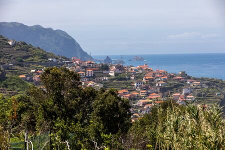 View of the Northern coastline of Madeira, Portugal,の写真素材