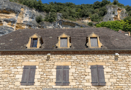 La Roque-Gageac, Dordogne, France - September 7, 2018: La Roque-Gageac scenic village on the Dordogne river, Franceのeditorial素材