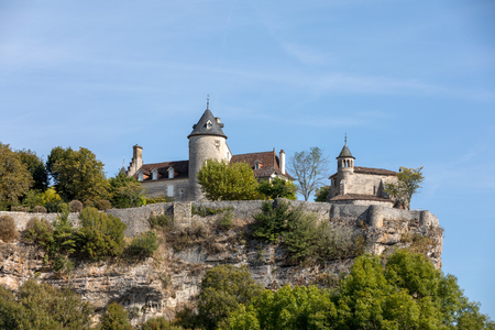 Castle of Belcastel in Lacave. Lot, Midi-Pyrenees, Franceのeditorial素材