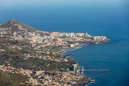 View down from Cabo Girao on Madeira Island, Portugal, the highest cliff in Europeの写真素材