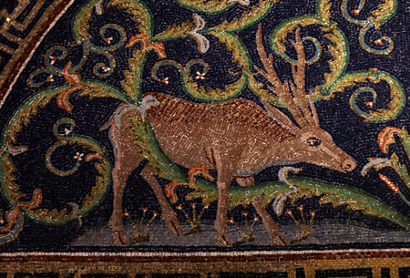 Ravenna, Italy - Sept 11, 2019: The oldest and most perfect mosaic monument, empress Galla Placida Mausoleum, in Ravenna, Italy.のeditorial素材
