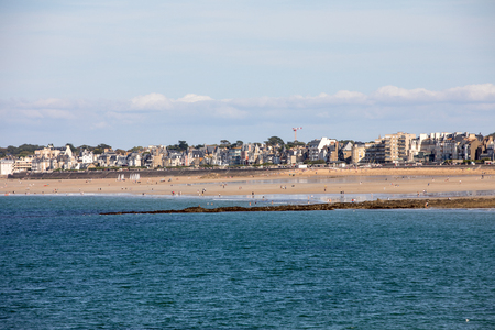 St Malo, France - September 15, 2018: Main beach of the famous resort town Saint Malo in Brittany, Franceのeditorial素材