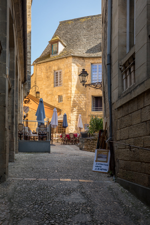 Sarlat, France - September 2, 2018: the picturesque city of Sarlat la Caneda in Dordogne Department, Aquitaine, Franceのeditorial素材
