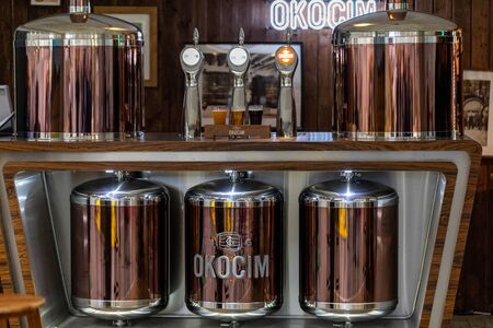 Cracow, Poland - November 20, 2019: International Wine Trade Fair ENOEXPO in Cracow. Producers of wine from all around the world meet the importers distributors and representatives. Cracow. Polandの写真素材