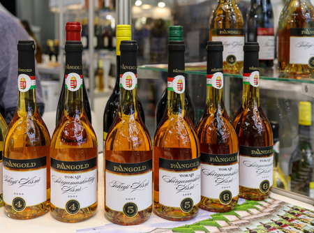 Cracow, Poland - November 20, 2019: International Wine Trade Fair ENOEXPO in Cracow. Producers of wine from all around the world meet the importers distributors and representatives. Cracow. Polandのeditorial素材