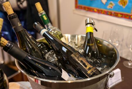 Cracow, Poland - November 20, 2019: International Wine Trade Fair ENOEXPO in Cracow. Producers of wine from all around the world meet the importers distributors and representatives. Cracow. Polandのeditorial素材