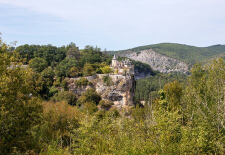 Castle of Belcastel in Lacave. Lot, Midi-Pyrenees, Franceのeditorial素材