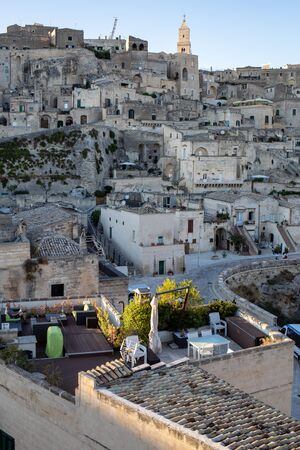 VMatera, Italy - September 14, 2019: View of the Sassi di Matera a historic district in the city of Matera, well-known for their ancient cave dwellings. Basilicata. Italyのeditorial素材