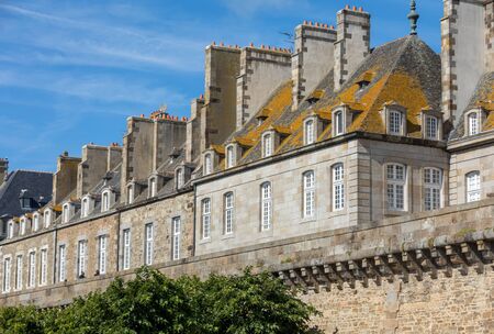 St Malo, France - September 14, 2018: The city walls and houses of St. Malo in Brittany, Franceのeditorial素材