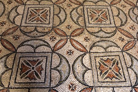 Ravenna, Italy - Sept 11, 2019: Floor mosaic in Basilica of San Vitale one of the most important...