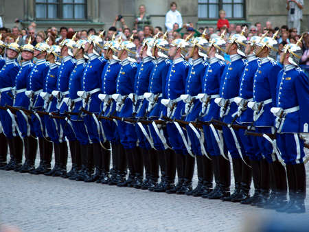Stockholm, Sweden - September 14, 2006: Changing of the guard ceremony with the participation of the...