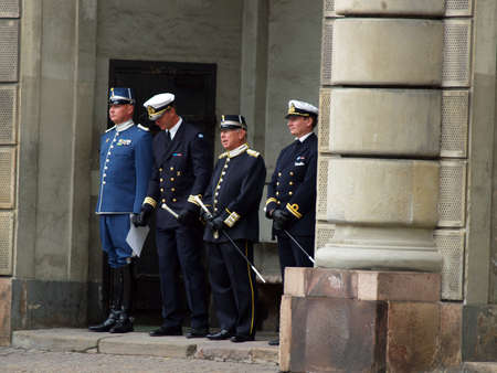 Stockholm, Sweden - September 14, 2006: Changing of the guard ceremony with the participation of the...