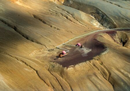 Geothermal power station in Iceland. Generation of ecologically clean renewable energy.の写真素材