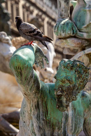 Fountain of Neptune by Bartolomeo Ammannati, in the Piazza della Signoria, Florence, Italyのeditorial素材