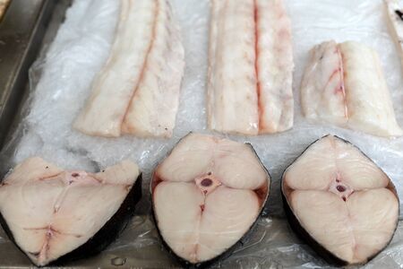 Fish on market, black scabbard (espada) in fish market
